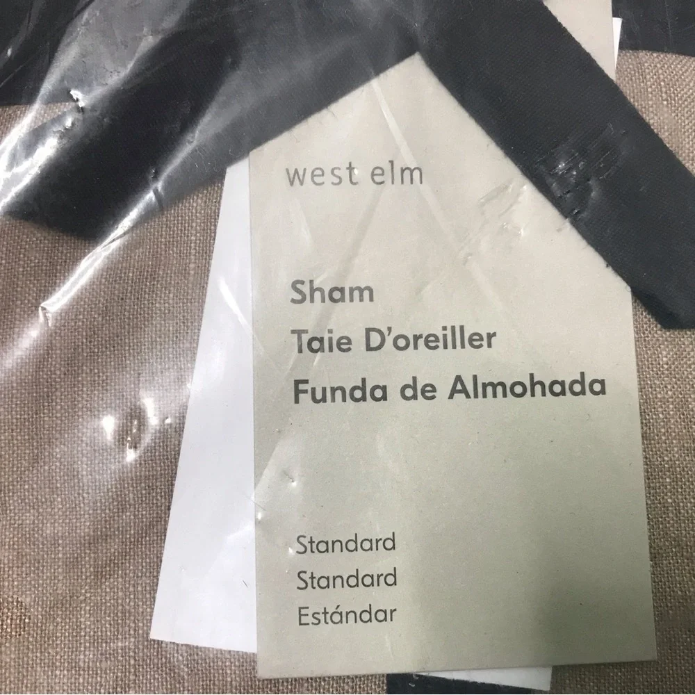 West Elm Linen Duvet Standard Sham In Sand 26x20” New (For Duvet) SHAM ONLY